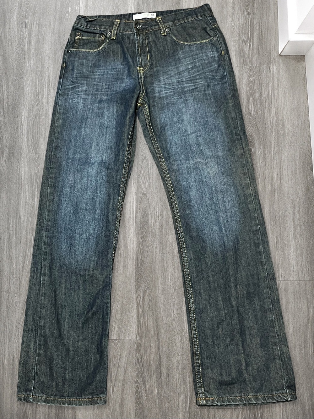 Vintage Slim Straight Boys Jeans Size 16 Dark Wash (Grunge) Denim 5 Pocke